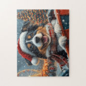 Australian Shepherd Dog Roller Onderzetter Kerst Legpuzzel (Verticaal)
