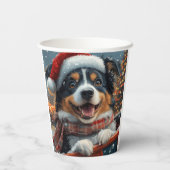 Australian Shepherd Dog Roller Onderzetter Kerst Papieren Bekers (Achterkant)