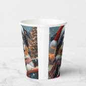 Australian Shepherd Dog Roller Onderzetter Kerst Papieren Bekers (Rechts)