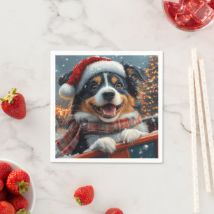 Australian Shepherd Dog Roller Onderzetter Kerst Servet