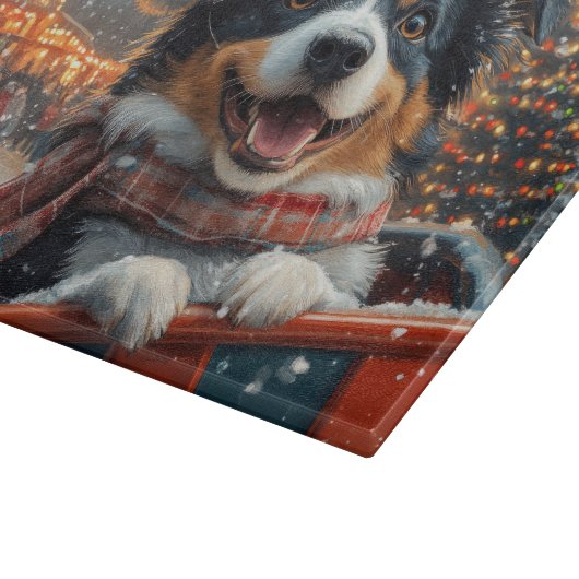 Australian Shepherd Dog Roller Onderzetter Kerst Snijplank (Hoek)