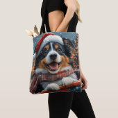 Australian Shepherd Dog Roller Onderzetter Kerst Tote Bag (Dichtbij)