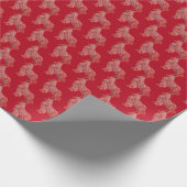 Australian Shepherd Dog Schattige Silhouette Red Cadeaupapier (Hoek)