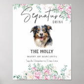Australian Shepherd Dog Signature Drink Teken Poster (Voorkant)