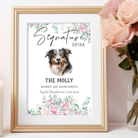 Australian Shepherd Dog Signature Drink Teken Poster