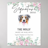 Australian Shepherd Dog Signature Drink Teken Poster (Voorkant)