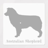 Australian Shepherd Dog Silhouette Sticker Set (Design 1)