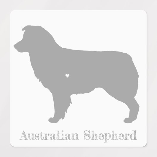 Australian Shepherd Dog Silhouette Sticker Set (Design 1)