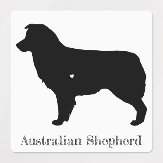 Australian Shepherd Dog Silhouette Sticker Set (Design 2)