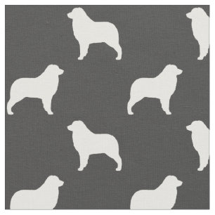 Australian Shepherd Dog Silhouetten Grijs en Wit Stof
