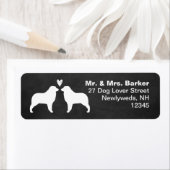 Australian Shepherd Dog Silhouettes met hart Etiket (Insitu)