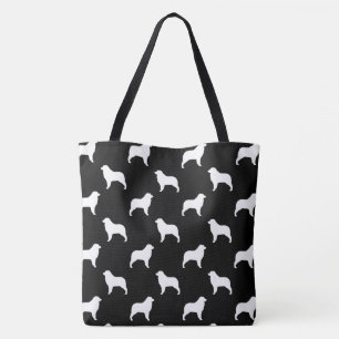 Australian Shepherd Dog Silhouettes Patterned Tote Bag