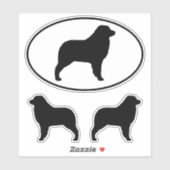 Australian Shepherd Dog Silhouettes Vinyl Stickers (Vel)