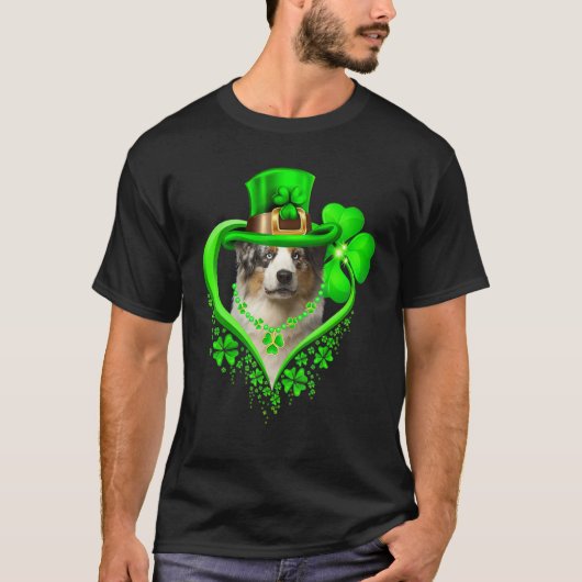 Australian Shepherd Dog St Patricks Day Lover Iris T-shirt (Voorkant)