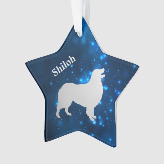 Australian Shepherd Dog Star Personalized Ornament (voorkant)