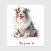 Australian Shepherd Dog Sticker (Vel)