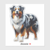 Australian Shepherd Dog Sticker (Vel)