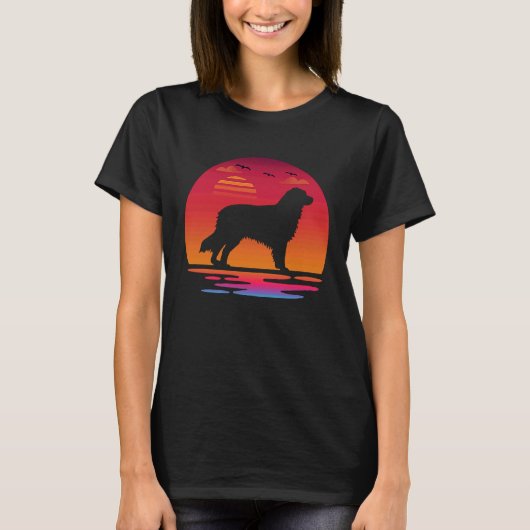 australian shepherd dog  sunset Silhouette T-shirt (Voorkant)