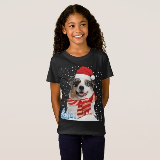 Australian Shepherd Dog Ugly KerstSweater Fun T-shirt (Voorkant volledig)