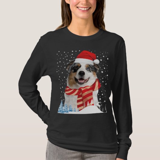 Australian Shepherd Dog Ugly KerstSweater Fun T-shirt (Voorkant)