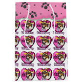 Australian Shepherd Dog Valentijnsdag Medium Cadeauzakje (Voorkant)