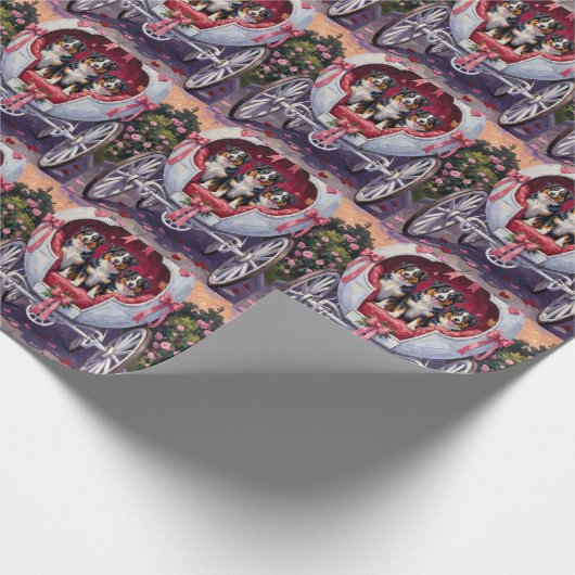 Australian Shepherd Dog Valentine's Day Cadeaupapier (Hoek)