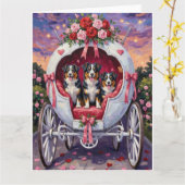 Australian Shepherd Dog Valentine's Day  Kaart (Gele Bloem)