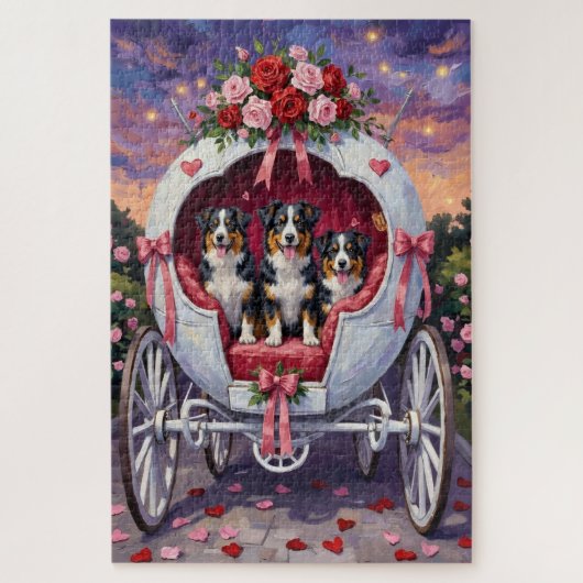 Australian Shepherd Dog Valentine's Day  Legpuzzel (Verticaal)