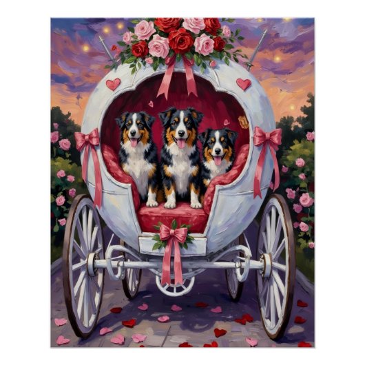 Australian Shepherd Dog Valentine's Day Perfect Poster (Voorkant)
