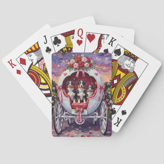 Australian Shepherd Dog Valentine's Day Pokerkaarten (Achterkant)