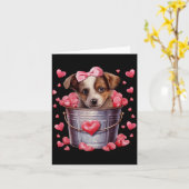 Australian Shepherd Dog Valentines Puppy Love Hear Kaart (Gele Bloem)
