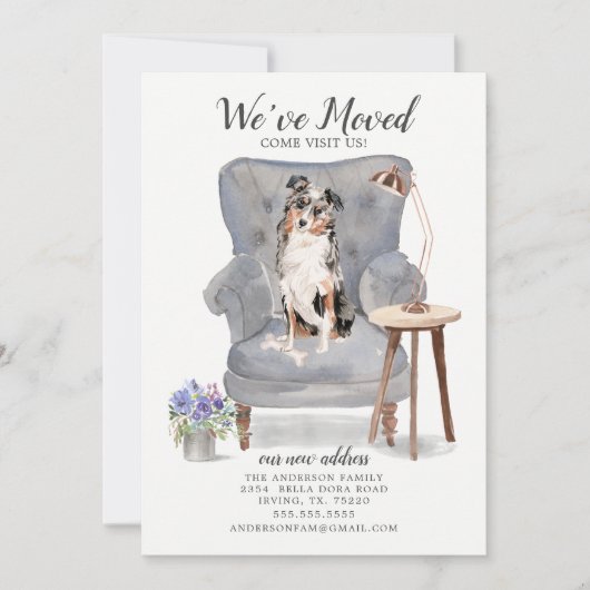 Australian Shepherd Dog | Verplaatsingsaankondigin Aankondiging (Voorkant)