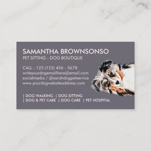 Australian Shepherd Dog Visitekaartje (Achterkant)