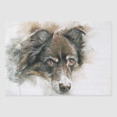 Australian Shepherd Dog Waterverf Tissuepapier (Voorkant)