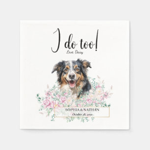 Australian Shepherd Dog Wedding Cocktail Napkins Servet