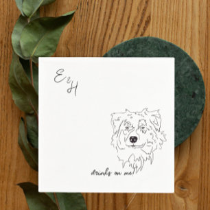 Australian Shepherd Dog Wedding Cocktail Napkins Servet
