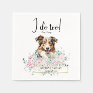 Australian Shepherd Dog Wedding Cocktail Napkins Servet