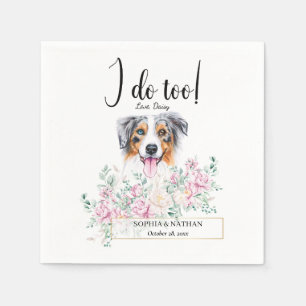 Australian Shepherd Dog Wedding Cocktail Napkins Servet