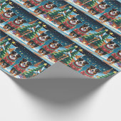 Australian Shepherd Dogs Christmas Snow Holiday Cadeaupapier (Hoek)