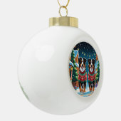 Australian Shepherd Dogs Christmas Snow Holiday Keramische Bal Ornament (Links)