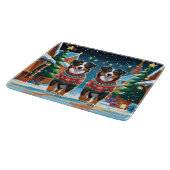 Australian Shepherd Dogs Christmas Snow Holiday Snijplank (Hoek)