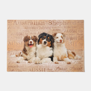 Australian Shepherd dogs op Word Cloud 1 Deurmat
