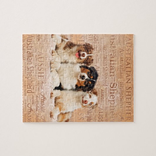 Australian Shepherd dogs op Word Cloud 1 Legpuzzel (Horizontaal)