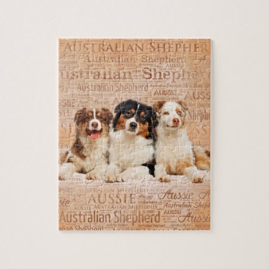 Australian Shepherd dogs op Word Cloud 1 Legpuzzel (Verticaal)