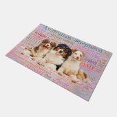 Australian Shepherd dogs op Word Cloud 2 Deurmat (Schuin)