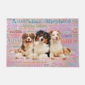 Australian Shepherd dogs op Word Cloud 2 Deurmat (Voorkant)