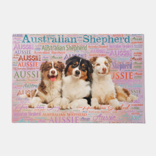 Australian Shepherd dogs op Word Cloud 2 Deurmat