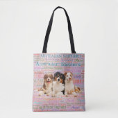 Australian Shepherd dogs op Word Cloud 2 Tote Bag (Voorkant)