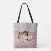 Australian Shepherd dogs op Word Cloud 2 Tote Bag (Achterkant)