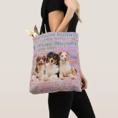 Australian Shepherd dogs op Word Cloud 2 Tote Bag (Dichtbij)